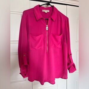 Michael Kors Fuchsia Blouse with Zipper
